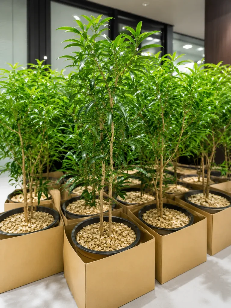 人工樹木の製作風景