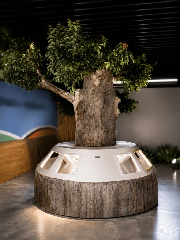 大型人工樹木・一体型造作什器施工